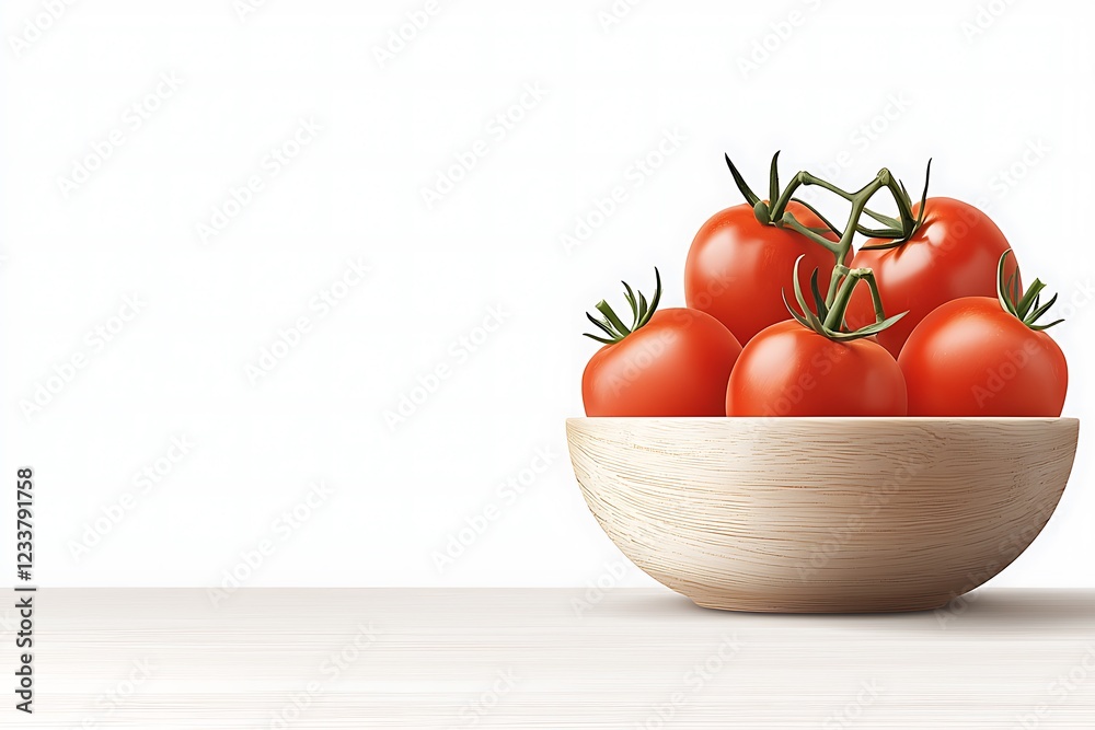 Fresh ripe tomatoes in wooden bowl kitchen food photography bright close-up healthy eating Fresh ripe tomatoes in wooden bowl kitchen food photography bright close-up healthy eating