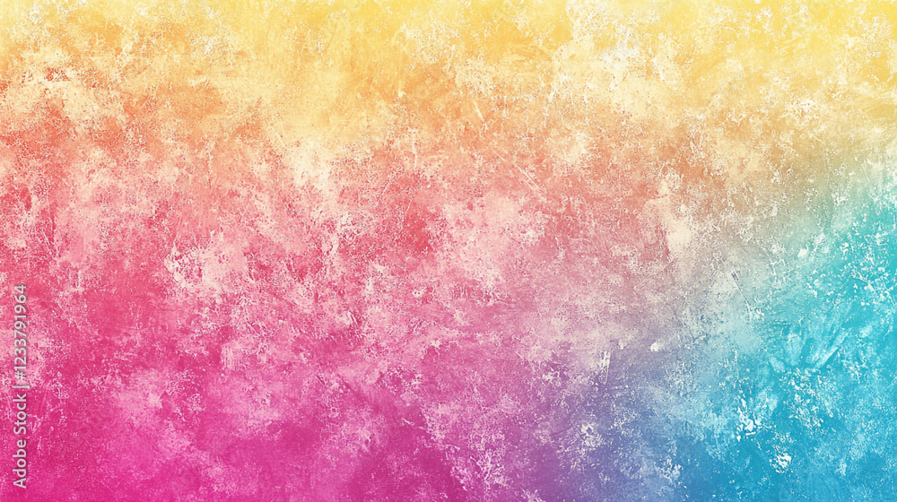 Obraz premium Pastel gradient background, pink, yellow blue grainy texture effect banner design, Colorful Grain Texture Background. Modern Noise Effect and Blurred Background.