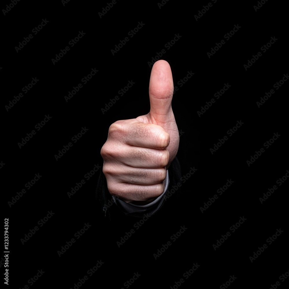 Corporate Success: Business Thumbs Up Illustration for Positive Approval and Achievement Corporate Success: Business Thumbs Up Illustration for Positive Approval and Achievement