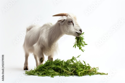 Goat eat grass livestock animal mammal.