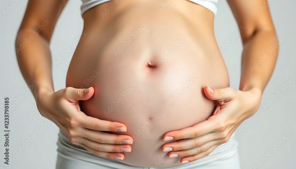 Serene Pregnant Belly: Soft Light, Gentle Hands, Natural Beauty Serene Pregnant Belly: Soft Light, Gentle Hands, Natural Beauty