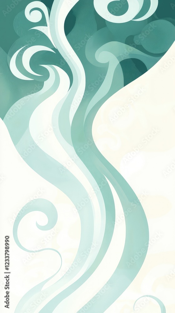 Abstract Teal and White Swirling Design Abstract Teal and White Swirling Design