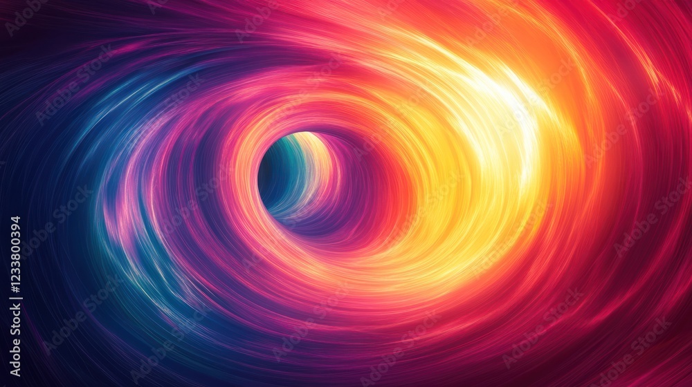 Obraz premium Abstract swirling vortex, energy flow, vibrant colors, cosmic background, digital art