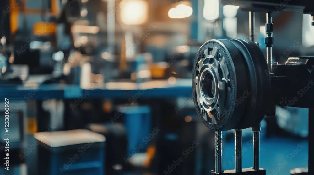 Fototapeta premium Close-Up of Industrial Equipment in a Machinery Workshop Setting