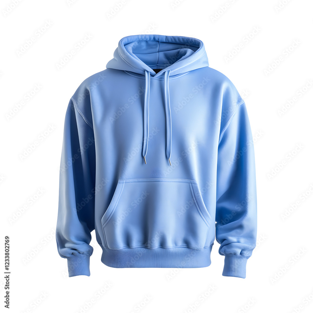 Cozy Fleece Hoodie in Sky Blue Isolated on Transparent Background Cozy Fleece Hoodie in Sky Blue Isolated on Transparent Background