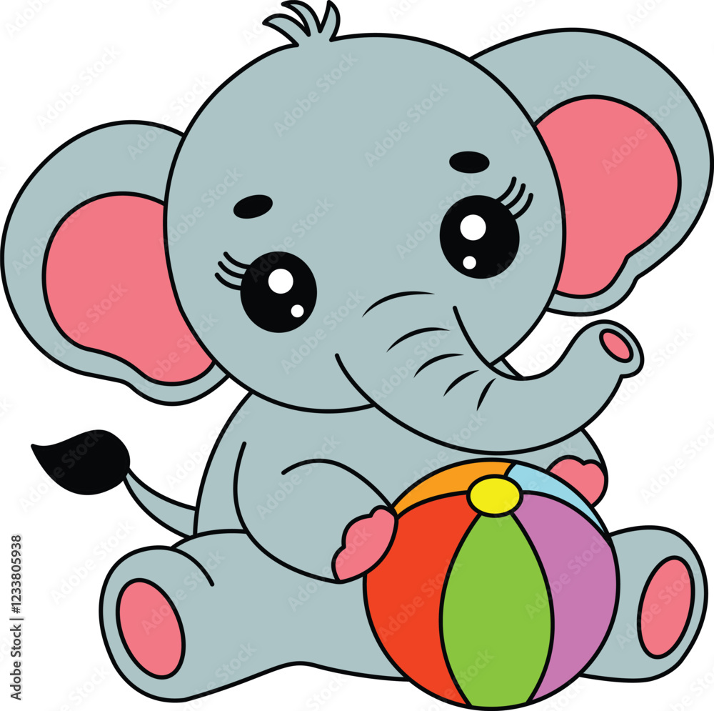 Obraz premium Cute Elephant Clipart