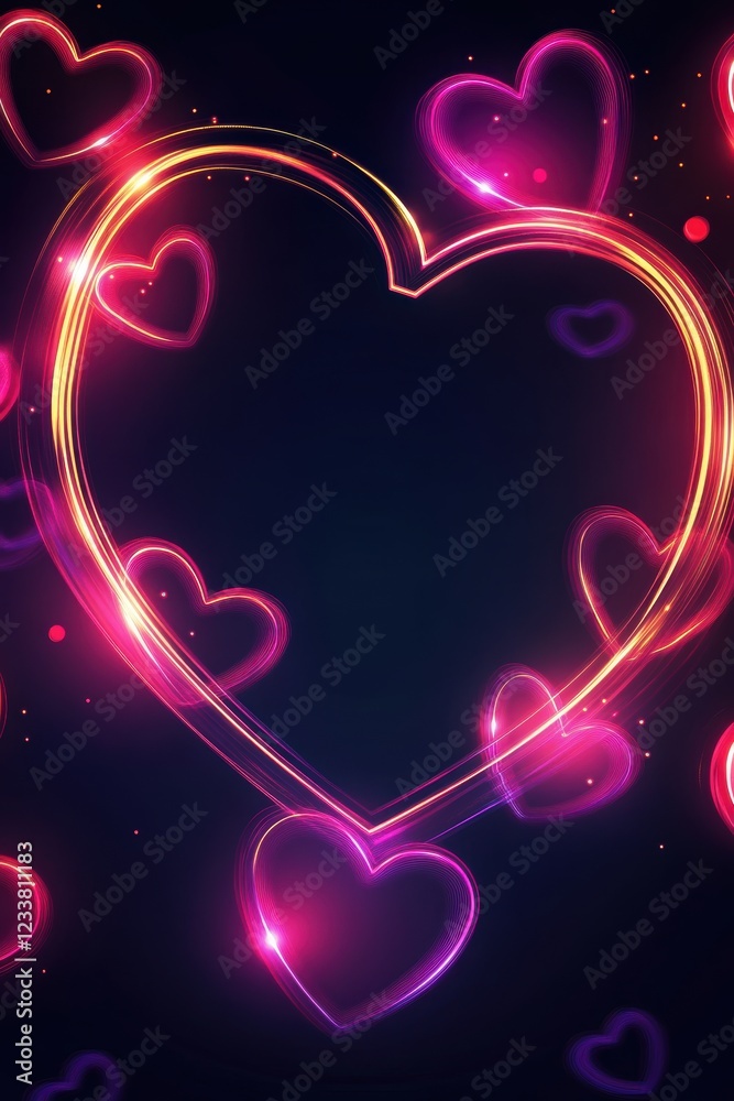 Obraz premium Valentine’s Day greeting card background template with heart shape