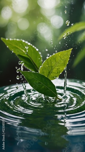 Refreshing neem and aloe vera soap with a dynamic water splash, symbolizing purity, natural skincare, and deep hydration. A perfect blend of herbal care and skin nourishment.