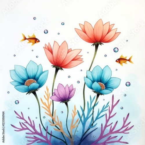 Floral Harmony Underwater

