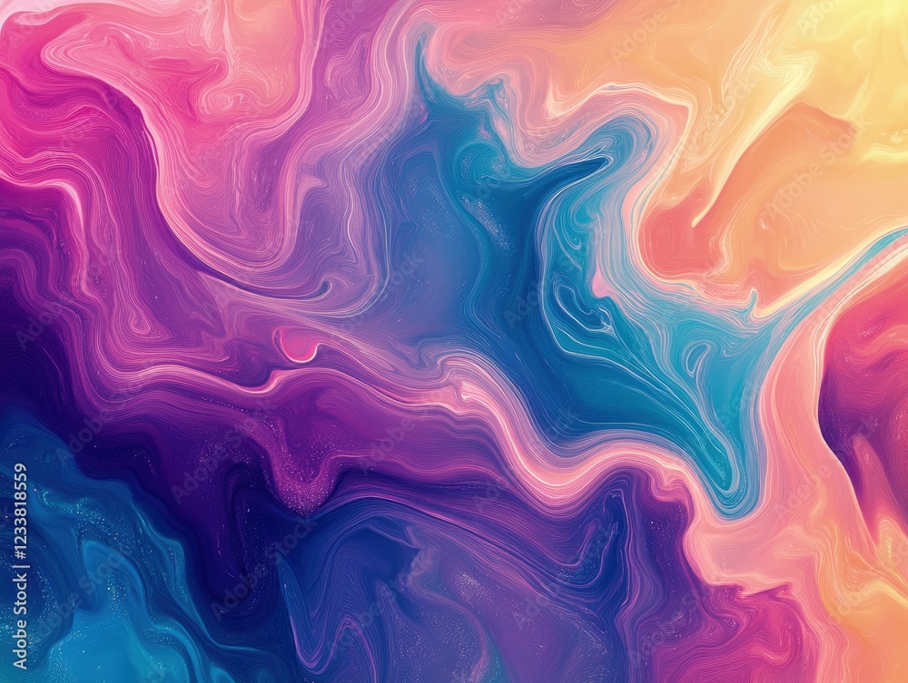 Fototapeta premium Abstract Swirling Paint Colorful Hues Texture Design