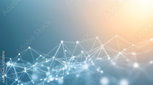 abstract network, luminous dots connected