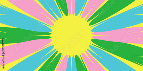 colorful sunburst lines Background. Light sun rays pattern. Vintage stripes halftone radial for poster, banner, advertising backdrop, 