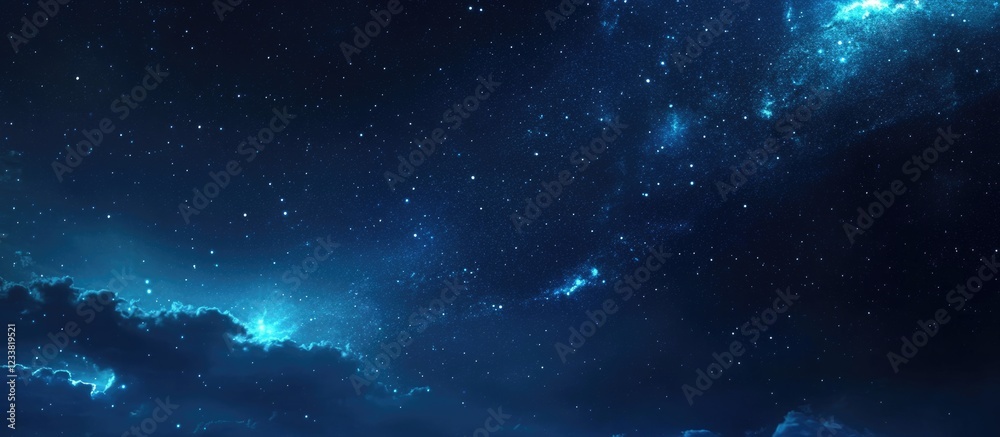 Fototapeta premium Dramatic night sky with vibrant meteor shower and expansive dark space for text overlay and creative designs