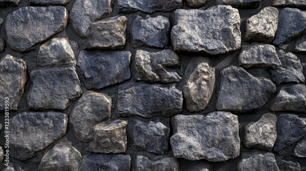 Rugged Stone Wall Texture with Varied Rock Shapes and Sizes Rugged Stone Wall Texture with Varied Rock Shapes and Sizes
