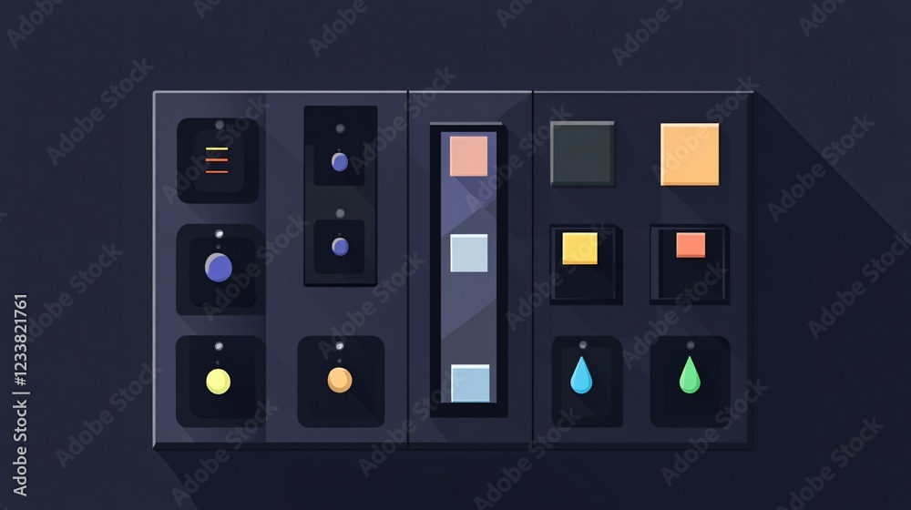 Modern Flat Vector Switch Controls for Design Projects Modern Flat Vector Switch Controls for Design Projects