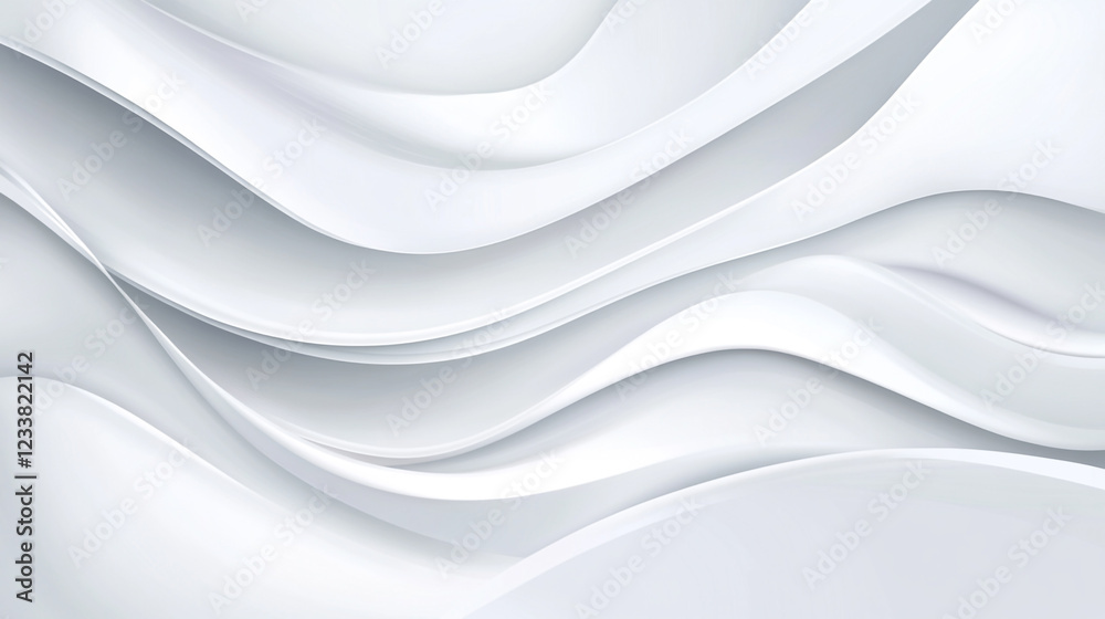 Obraz premium white silk background, Abstract White Draped Fabric with Subtle Texture