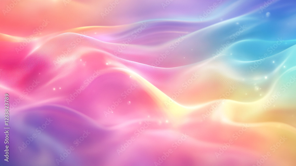 Obraz premium Abstract Wavy Background with Gradient Colors, Vibrant rainbow gradient mesh blurred background abstract colorful texture perfect for web design,