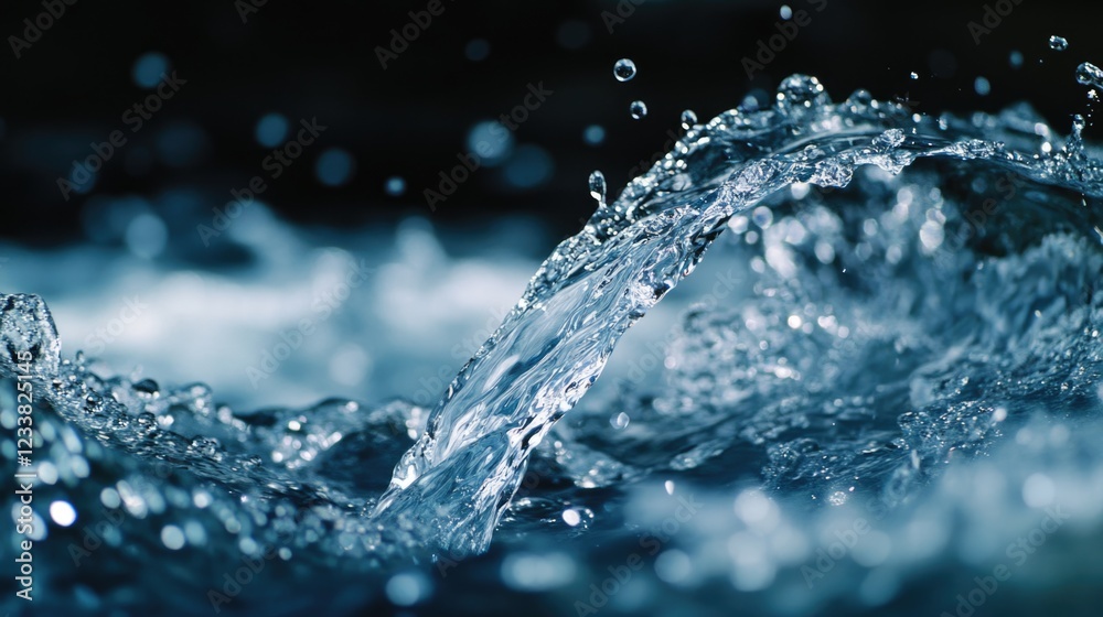 custom made wallpaper toronto digitalClose-up of water splash with droplets in motion against blurred background