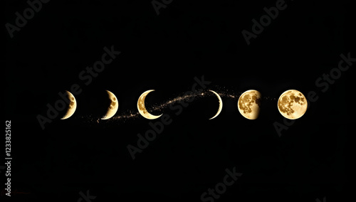 Minimal Moon Cycle Depiction in a Nighttime Palette