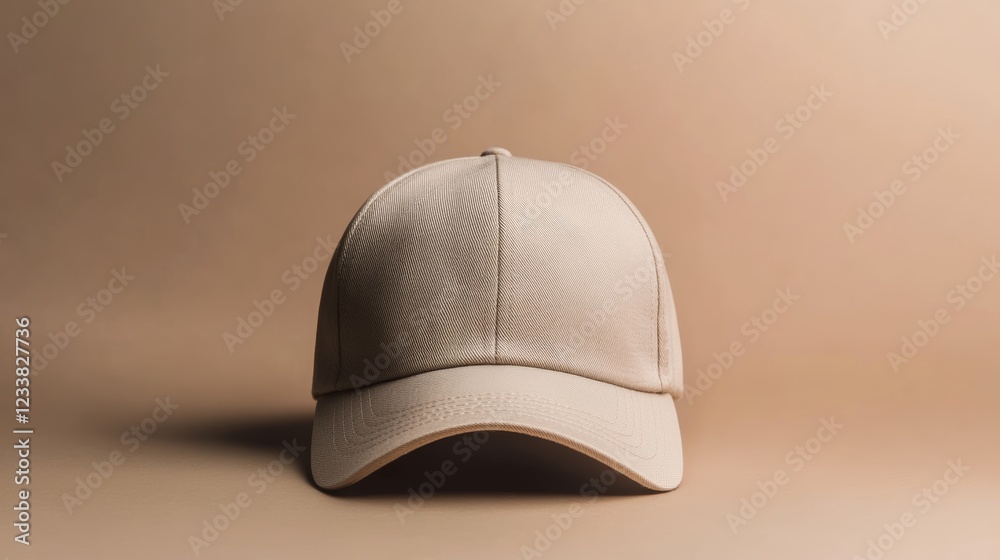 Beige Baseball Cap on Neutral Background: Stylish and Simple Headwear Beige Baseball Cap on Neutral Background: Stylish and Simple Headwear
