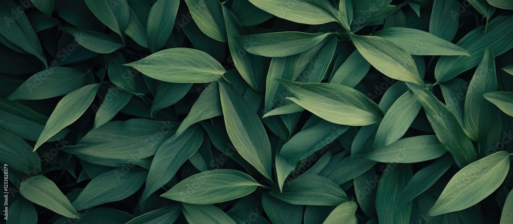 Obraz premium Green leaves background texture with various shades of green and natural patterns Copy Space