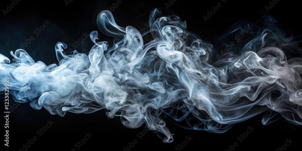 Fototapeta premium Abstract smoke swirling on black background , abstract, smoke, swirl, black, background, texture, mysterious, dark, motion, design