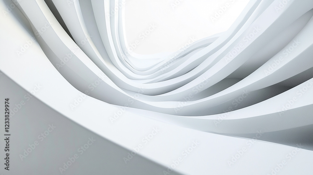 Obraz premium White background with curved lines. Curved white patterns create a dynamic visual effect in a modern design setting with smooth waves
