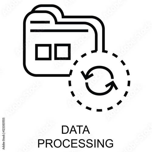 Data Processing Icon. Vector Icon Design