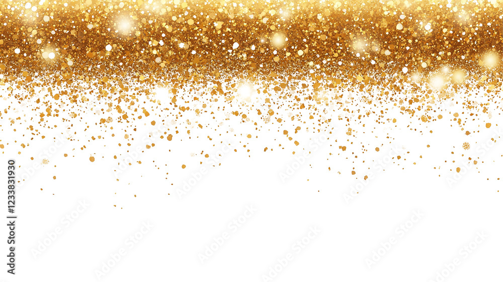 Golden Christmas Background with confetti and golden glitter Against Transparent Background Golden Christmas Background with confetti and golden glitter Against Transparent Background