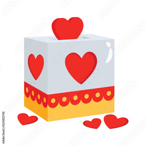 Get this amazing icon of donation box in trendy design style