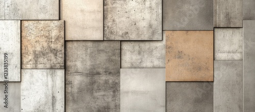 Wallpaper Mural Concrete wall panels with varying shades and textures in rectangular arrangement Torontodigital.ca