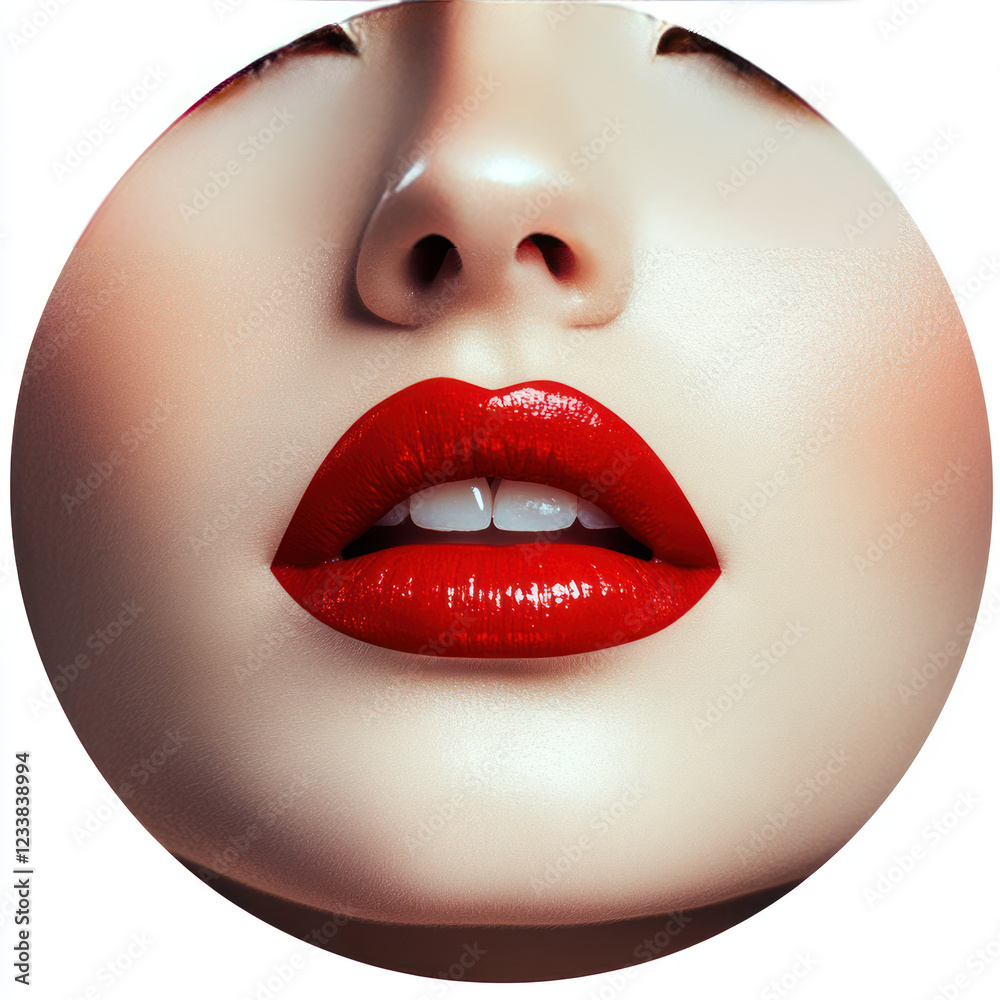Obraz premium woman lips with red lips