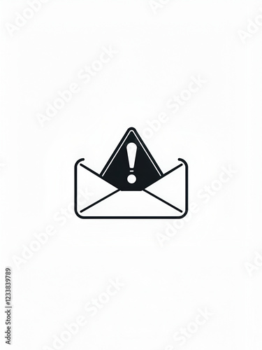 Warning alert message icon. Simple line style for web template and app. Email, suspicious, letter, mail, news, notification, vector illustration design on white background. EPS 10. photo