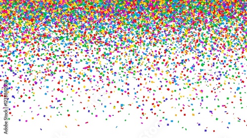 Colorful Confetti Falling On White Background