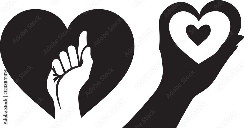 heart shape with hands. Hand Holding Heart, Symbol of Giving and Love heart shape with hands. Hand Holding Heart, Symbol of Giving and Love