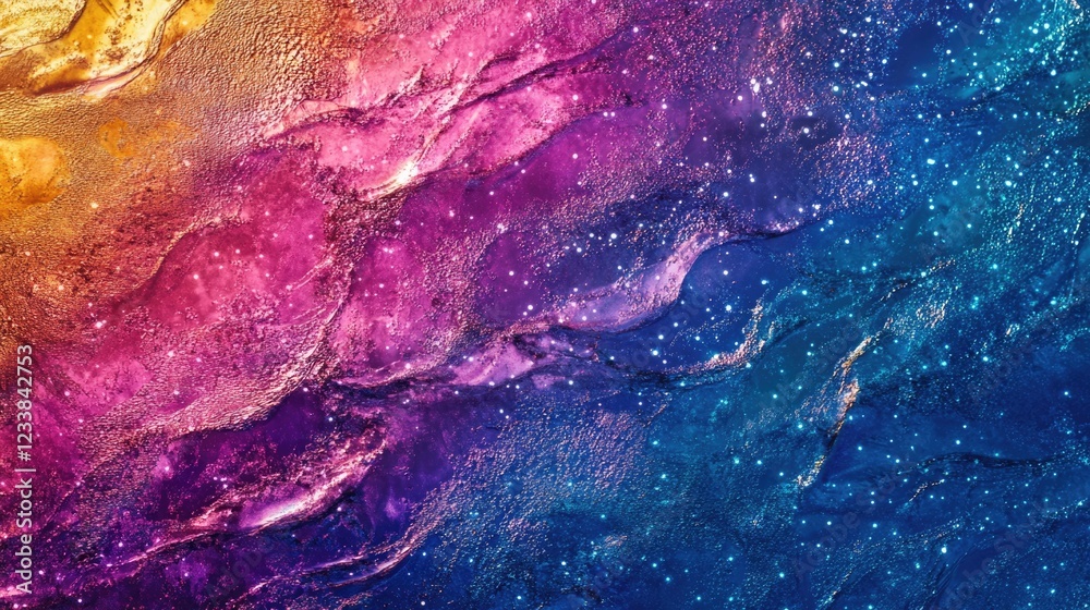 Fototapeta premium Vibrant Abstract Ocean Surface with Colorful Swirls and Sparkling Texture Ideal for Background or Promotional Text Use