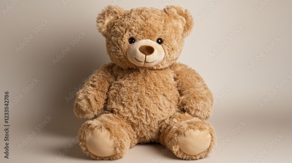 Fototapeta premium Adorable Brown Teddy Bear Sitting Studio Shot