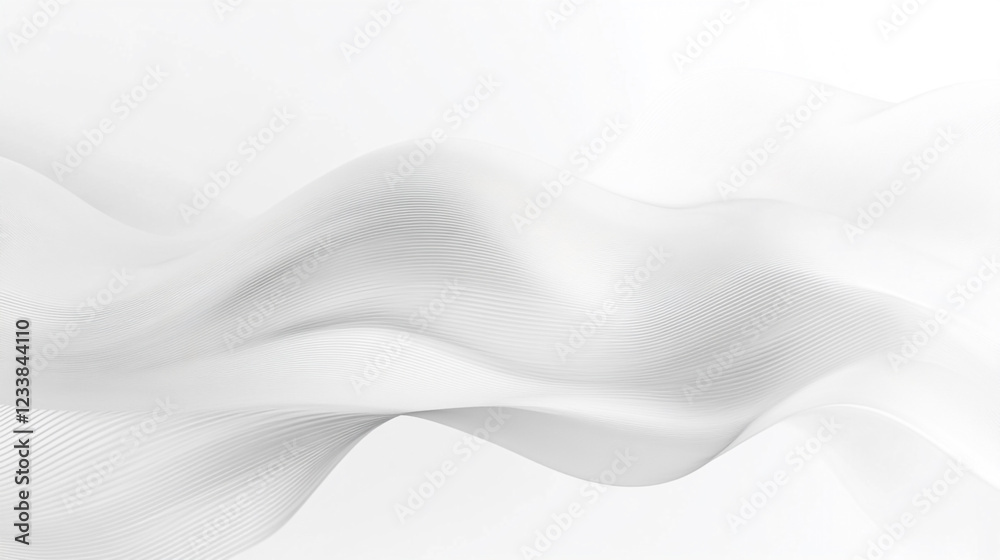 Obraz premium Abstract waving white fabric texture background, Abstract white background with a white circle in the middle. 