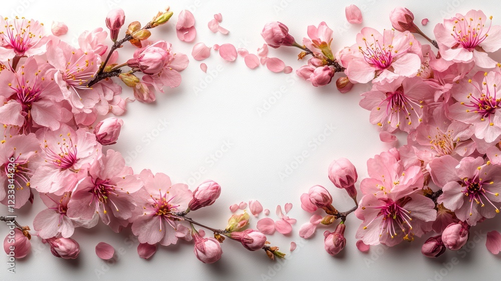 Delicate Pink Blossom Frame: A Springtime Floral Delight