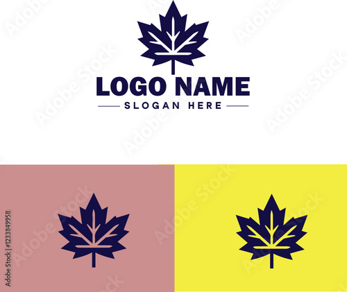 Maple Leaf icon Canadian emblem Maple symbol Canada's leaf flat logo sign symbol editable vector