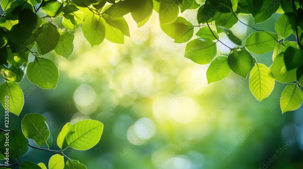 Lush Green Leaves with Soft Focus Background Ideal for Text Overlay in Nature and Wellness Themes Lush Green Leaves with Soft Focus Background Ideal for Text Overlay in Nature and Wellness Themes