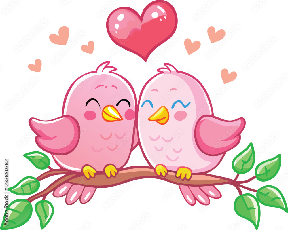 two birds on a branch