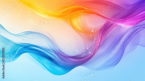 Colorful Abstract Fluid Art Background with Flowing Waves and Space for Text Display photo