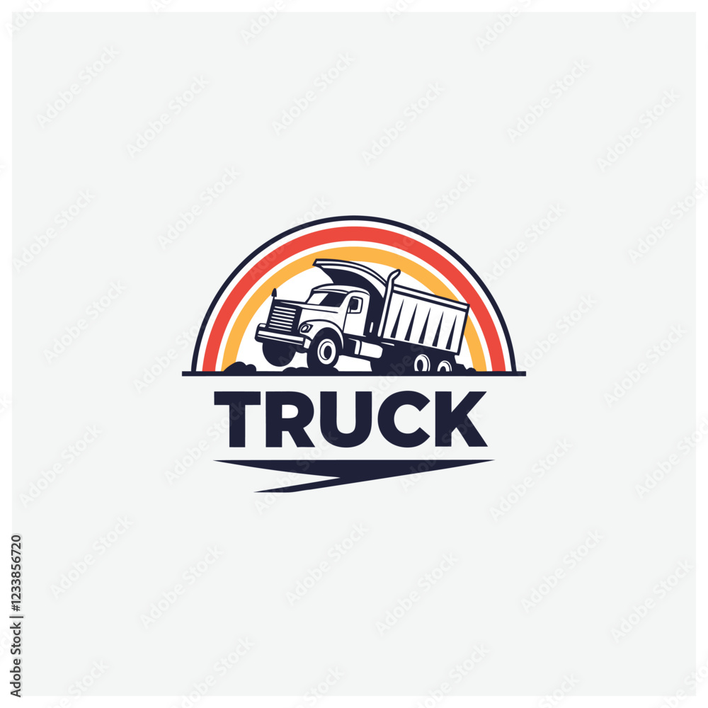 Transport and Logistics Truck Badge Logo
Transport and Logistics Truck Badge Logo
