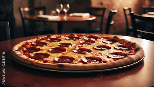 pizza on the table, classic italian pizza