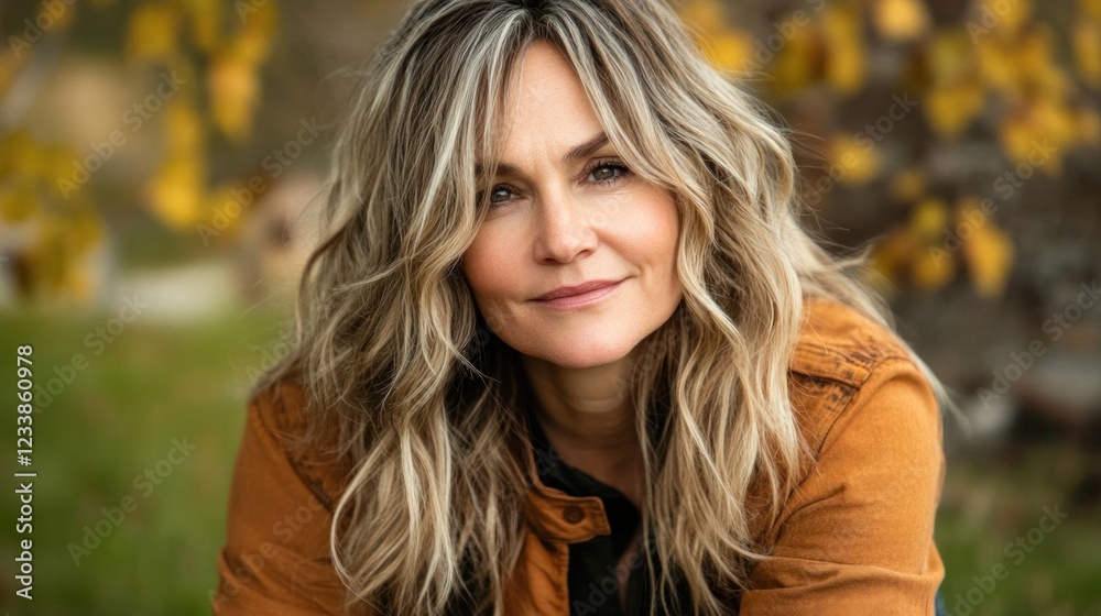 Autumn Portrait of a Woman with Long Blonde Hair Autumn Portrait of a Woman with Long Blonde Hair