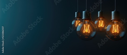 Happy Birthday Greeting with Light Bulbs and Empty Space for Electrical Services Promotion photo