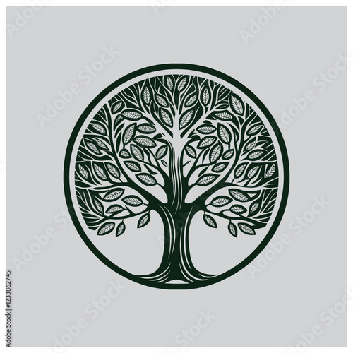 Vector Tree Illustration for Nature and Eco Branding
