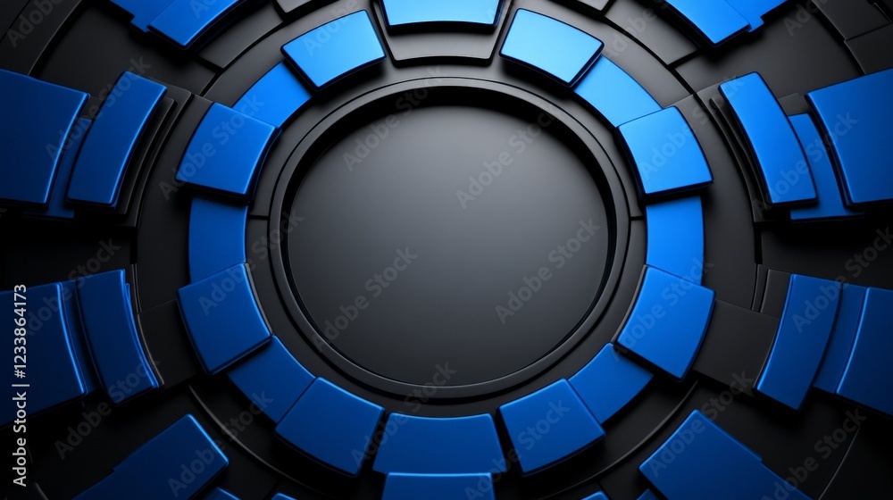 Fototapeta premium Futuristic Tech Abstract: A captivating abstract design showcases a futuristic technological composition, with a focus on circular elements and intricate patterns.