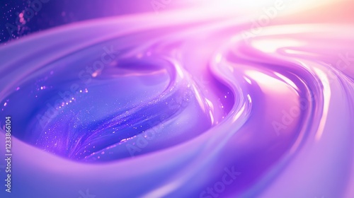Cosmic Portal with Swirling Soft Purple Light and Empty Copyspace for Creative Design or Background Use